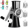 Dreamhigh® Taglia Verdure Manuale, Mandolina per Verdure con 3 Acciaio Inox Pale Tamburo, Forte Aspirazione, Grattugia Verdure, per Cucina Verdure, Patate, Carote, insalate, Tritatutto