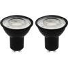 Ledvion - 2X GU10 LED Spot Dimmerabile Nero, 3W, 2700K, 345 Lumen, Chip LED SMD, Full Glass, Basso Consumo Energetico