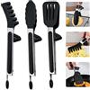 Eulihent 3 Pezzi Pinze da Cucina Silicone 27 cm Pinze da Barbecue Acciaio Inoxe con Punte e Impugnatura Silicone Senza BPA Antiscivolo e Antiscottatura per Barbecue Spaghetti Insalata e Griglia (Nero)