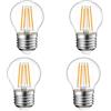 Linqzxz E27 LED Filamento 6W 3000K Bianco Caldo, 720LM, Equivalente 60W, 220-240V, Trasparente Vintage Edison, Non Dimmerabile, Basso Consumo per Soggiorno/Sala da Pranzo, 4 Pezzi