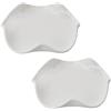 Astralong Set di 2 Poggia Mestolo Cucina Ceramica, Adatto al Microonde, Lavabile in Lavastoviglie, Poggiamestolo Multifunzionale per Utensili Cucina, Dessert, Frutta, Salse, Gioielli o Chiavi (13,5 cm, Bianco)