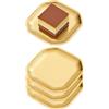 SANQIAHOME 12x12 cm quadrati Piattini da antipasto, in acciaio inox Piccoli piatti,Set di 4,oro,Dessert Piatti per Sushi, Frutta forno/Lavabile in lavastoviglie