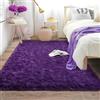 BSGIFTTappeto soffice viola 120x160 cm shaggy a pelo lungo moderno antiscivolo alta qualità per soggiorno camera da letto cameretta