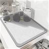 AMOMYDOG Tappetino Scolapiatti, Super Assorbente Tappetini Lavello Cucina, Scolapiatti da Lavello Asciugatura Rapida, Sgocciolatoio per Lavello Antiscivolo per Bancone Cucina 30 x 40cm (Grigio Chiaro)