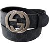 GUCCI (Gucci) [Gucci] Cintura Uomo con Fibbia a G Nero/Grigio 411924 KGDHX 8449 Taglia 95 [...