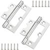 Qrity 2 Pezzi Cerniere a Filo, Cerniere per Porta 3 Pollici (75mm) in Acciaio Inossidabile, Senza Rumore, con Viti, per Porte, Armadi, Finestre