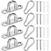 Swpeet Kit di 24 ganci a vite ovali M8 in acciaio inox di alta qualità, resistenti, con ganci a occhiello, gancio a scatto, viti con tubo di espansione in plastica, gancio da soffitto per attività