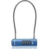 UP Security Lucchetto a combinazione con cavo a 4 cifre, codice ripristinabile, per bici, scooter, cancello (blu, cavo da 30 cm)
