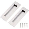 Pamtns 2 Pezzi Maniglia Incasso in Acciaio Inox Maniglie Nascoste Maniglie per Porte da Incasso Maniglie Porte Scorrevole Maniglie da Incasso Spazzolato Acciaio Inox con Viti per Mobili 150 x 50 mm