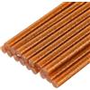 QUARKZMAN 16Pz Stick Colla a Caldo Dimensioni Standard per Pistola 7mm x 200mm Colla a Caldo Bastoncini Piccoli Ricariche, Glitterato Bronzo Dorato