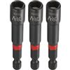 QUARKZMAN 3Pz Bussole per Avvitatore 7mm Metriche Attacco Esagonale 1/4 Magnetici a 6 Punte Lunghe da 3 (65mm) Chiavi a Bussola Cambio Rapido Acciaio CR-V Fosfatato per Avvitatori, Nero