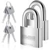 KAWAHA 41/50-2PS - Lucchetto in acciaio inossidabile ad alta sicurezza, 50 mm, con chiave in acciaio inossidabile, per uso interno ed esterno (resistente, antiruggine) (50 mm, con chiave unica,