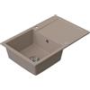 HOMEVELLO Lavello DIGNUM Vasca Singola Lavello In Granito 79x50x21cm Beige, Lavello Da Cucina Di Alta Qualità Con Sifone, Scolapiatti, Facile Da Pulire, Resistente Ai Graffi, Design Moderno