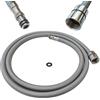 zizitips Tubo rubinetto cucina 150 cm tubo estraibile ricambio flessibile raccordo G1/2 attacco rapido sistema click lavello cucina doccetta rubinetto cucina flessibile inox nylon EPDM grigio resistente
