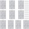 YIXNSW 10 Cerniere Pieghevoli in Acciaio Inox 75 x 50 x 1,5 mm, con 60 Viti, per Porte Ante Finestre Armadi in Legno, Argento