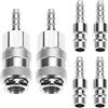 QWORK® Set da 6 raccordi rapidi per aria compressa SH20+PH20, connettori maschio e femmina da 8 mm, raccordo tubo per compressore