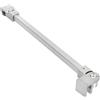 Axincardarm Barra di supporto per doccia in acciaio inox, 40 cm, senza telaio, pannello fisso da parete a vetro, barra di supporto per box doccia e vasca da bagno, adatta a vetri da 8-10 mm, argento