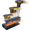 Hoteche Set di 10 chiavi a stella Torx con impugnatura a T e 2 estremità, supporto rack