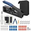 Ykall Kit Strumenti di Rete con Crimpatrice Passante RJ45 per CAT7/CAT6/CAT5
