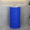 Cpaps Lavandino a Colonna Moderno in Ferro Battuto, Mobile da Bagno con Lavabo in Acciaio Inox, Lavandino su Piedistallo Freestanding Set con Rubinetto e Scarico (senza contenitore,Blu)