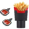 Fhioevt Auto Portabicchieri Porta Patatine per Auto Portabicchieri Per Patatine Fritte Per Auto con 2 Porta Salsa Per Auto Supporto per Salsa per Auto per Patatine Fritte e Bambini