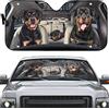 452 Copri Vetro Auto Rottweiler Cane Famiglia Felice Su Ruote Con Guida A Sinistra Parasole Per Parabrezza Anteriore Anti-Uv Copertura Parabrezza Auto Universale Per Auto Suv Auto