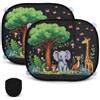 SINAYREK Parasole Auto Bambini, Set da 2 Tendine Parasole con Protezione UV, 44 x 36 cm, Parasole Universale per Finestrini Laterali con 8 Ventose, Motivo Animale per Neonati e Bambini