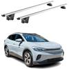 OMAC Barre Portatutto Alluminio TÜV geprüft per VW ID.4 2021-2026 - per Rail Tetto Integrati - T Nut - Max 100 kg - 2 Schlösser Argento