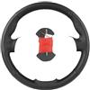 Generic Coprivolante Pelle Cucito a Mano, per Fiat 500 2007-2015 500e 2014-2018 500C 2014-2017, Pelle Microfibra Traspirante, Coprivolante Auto Fai-Da-Te Cucito a Mano