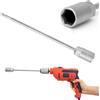UOCAI Manovella per Caravan per Avvitatore a Batteria (25 cm) con Dado (19mm), Sollevatore per Martinetti per Roulotte, Manovella per Camper, per Cric per Camper, Trapano Elettrico a Mano