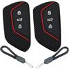 ATFIGII Custodia per chiave per VW Golf 8 Tiguan ID.3 ID.4 per Seat Leon per Cupra Formentor per Skoda Octavia Kodiaq Custodia per chiave in silicone Protezione per chiave 2 pezzi Nero Rosso