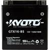 Kyoto Futons Batteria moto Kyoto SLA GTX16-BS (YTX16-BS) AGM - Senza manutenzione - 12 V 14 Ah - Dimensioni: 150 x 87 x 161 mm compatibile con PIAGGIO Mp3 400 2007-2010