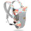 SONARIN Marsupio Neonati Leggero Traspirante,4-in-1 3D Air Mesh Portantina Ergonomico Multifunzione Porta Bambino,Regolabile per Neonati e Bambini 0-36 Mesi,Tutte le Posizioni(Multicolore)