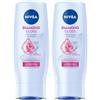 NIVEA Diamond Gloss Brillanz Balsamo nutriente per capelli con particelle di diamante e olio di rosa, balsamo intensivo per una lucentezza brillante (200 ml) (Confezione da 2)