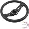 HomeVortex Volante da corsa rotondo da 320 mm in pelle PU con nucleo in lega di alluminio per PC per PS4 per Xbox Racing stand nero (nero)