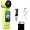 CAZSTYK 1080P Pocket Camera Videocamera Palmare Stabilizzata Videocamera Stabilizzata Rotazione di 180 Gradi per Ciclismo Raffreddamento Indossabile