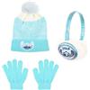 Disney Stitch Cappello, Guanti e Paraorecchie per Ragazze, Berretto Invernale per Bambina Design Scintillante, Regalo per Bambine | Blu