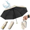 UHETLET Mini Ombrello Ombrello Pioggia Pieghevole da Viaggio 8 Costole Ombrello Piccolo Mini Ombrello Tascabile Anti UV Ombrello Portatile Antivento con Custodia per Donne e Uomini, Beige