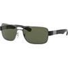Ray-Ban RB 3522 Occhiali da Sole, Grigio (Gunmetal), 61 mm Uomo