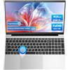 Molegar Computer portatile 2026 QWERTY con pellicola per tastiera tedesca, display IPS FHD da 15,6, 8 GB di RAM, 256 GB SSD, Celeron N5100, WiFi5, BT5.0, USB 3.0, tastiera illuminata, impronte digitali per