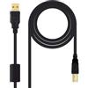 Levitantes Cavo ferrite USB 2.0, cavo ferrite per stampanti, colore nero, cavo maschio a maschio tipo A/M B/M da 1,8 metri