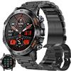 MYSHUN Smartwatch Uomo Chiamata Bluetooth e Risposta Vivavoce Smart Watch Contapassi Cardiofrequenzimetro Sonno 123 Modalità Sport Notifiche Messaggi Orologio Fitness Tracker per Android iOS (Nero)