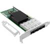 Euqvos 10GbE NIC Network Card per Intel X710-DA4 PCIe 3.0 x8 Quad SFP+ Ports XL710BM1 Controller Support Windows Server/Linux/VMware ESXi
