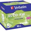 Verbatim Cd-Rw 80 12 X 80 Min 700Mb, Confezione da 10 Pezzi