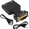 Aelxveba Adattatore VGA a HDMI per trasmissione audio, convertitore 1080P per vecchi PC, per computer portatili a TV abilitata, monitor, proiettore, incluso cavo audio e USB, supporta risoluzione Full
