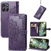 Fertuo Cover per Motorola Moto G77 / G67, Custodia Portafoglio a Libro in Pelle Flip Case con Porta Carte, Chiusura Magnetica e Stand [Disegni di Mandala] Interno Silicone Sottile Antiurto, Viola