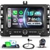 VECHTEL 4G+128G Autoradio Android 15 per Jeep Renegade 2016-2021/Jeep Compass 2017-2020, 7'' IPS HD Schermo Tactile co Carplay Android Auto senza Fili GPS Wi-Fi USB/Tipo-C Bluetooth FM RDS Retrocamera