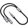 HLLYLL Adattatore audio Y splitter cavo da 3,5 mm femmina a doppio jack da 3,5 mm (auricolare e microfono), adattatore audio splitter per auricolari, desktop, laptop, cuffie da gioco