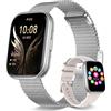 HXQHSTBG Smartwatch Donna Uomo, 1.75 HD Orologio Chiamate Bluetooth con 120+ Modalità Sportive/Cardiofrequenzimetro/Pressione/SpO₂/Sonno, Fitness Tracker Smart Watch per Android/iOS, Argento