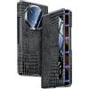 TECSHINE Custodia Intelligente in Pelle per Honor Magic V6. Chiusura Magnetica. Smart View Cover per Magic V6